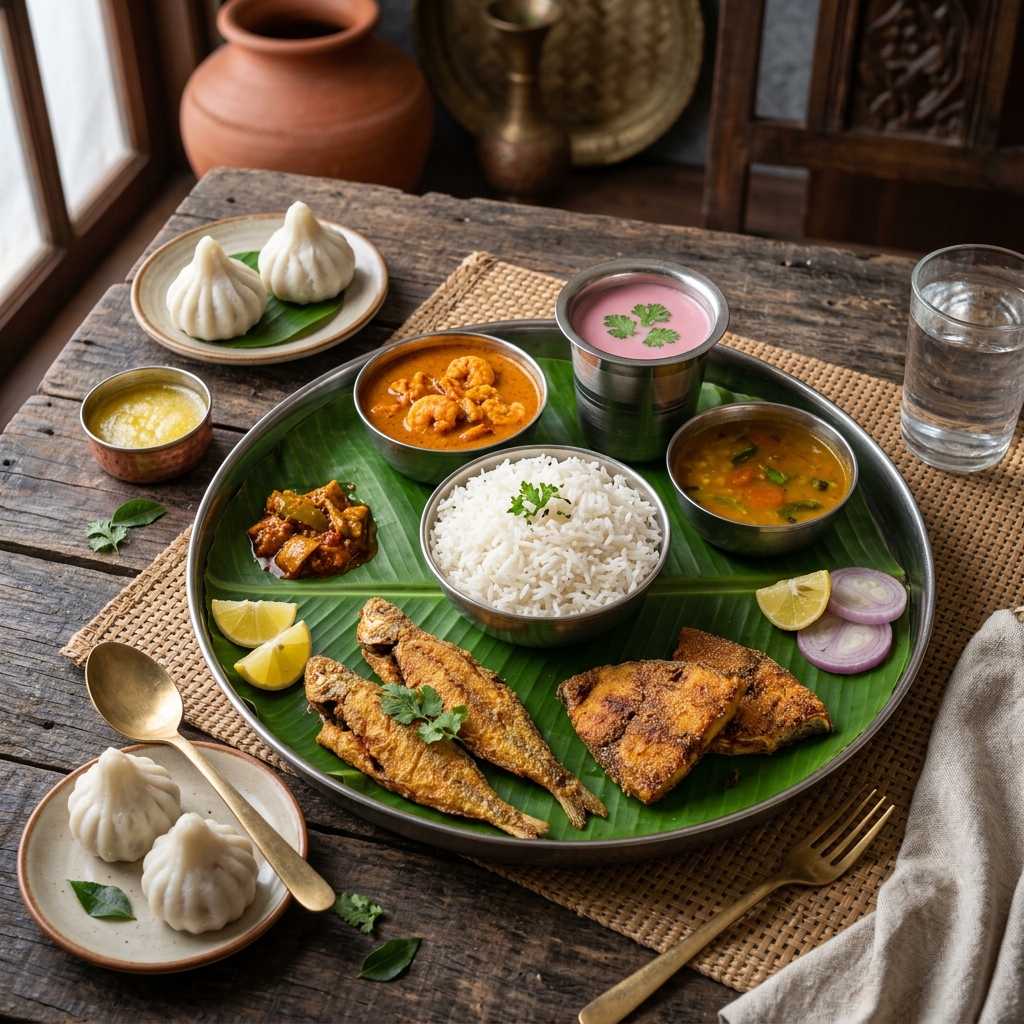 Traditional Konkan Fish Thali